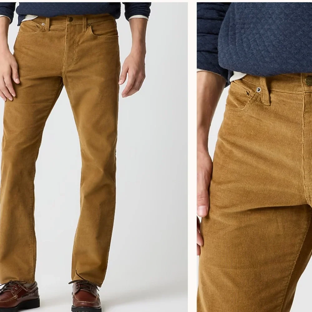 J. Crew Khaki Oak Brown Straight Keg Relaxed Corduroy Pants,31W/32L
